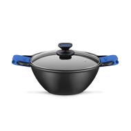 Wok per induzione con coperchio griglia e presine Solid+ cm 28