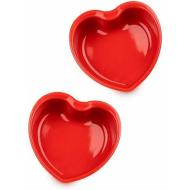 Set 2 pirottini ramekin cuore Appolia rosso cm 14x14x4,5