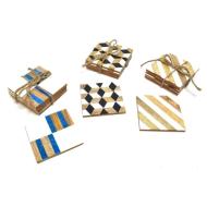 Set 6 sottobicchieri in legno cm 10x10 (01644)