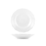 Set 6 piatti fondi festonati in porcellana bianca cm 22