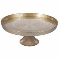 Alzata in vetro Righe Oro cm 28