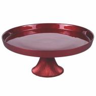 Alzata in vetro Righe Rosso cm 28