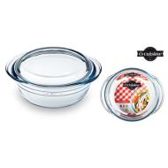 Casseruola tonda in vetro Ocusine con coperchio lt 1,50