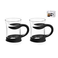 Set 2 tazze da té in vetro e plastica