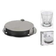 Set 6 sottobicchieri in acciaio inox cm 8,5