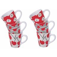 Set 6 tazzine da caffè in stoneware Cherry Love