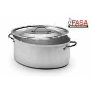 Casseruola ovale con coperchio in alluminio cm 40