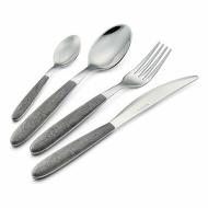 Set 24 posate colorate in acciaio inox Vero olmo grigio