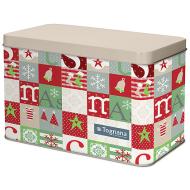 Scatola rettangolare in latta Natale Patchwork