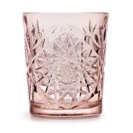 Set 6 bicchieri in vetro Hobstar Corallo Rosa Dof cl 35