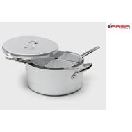 Casseruola in alluminio con 4 spicchi e coperchio cm 50