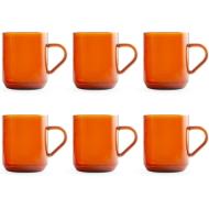 Set 6 tazze mug Modern in vetro borosilicato color ambra cl 30