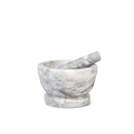 Mortaio con pestello in marmo bianco cm 18
