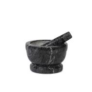 Mortaio con pestello in marmo nero cm 18