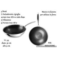 Wok Eterna un manico cm 30