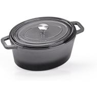Casseruola ovale in ghisa con coperchio B.Iron Grey cm 31x24