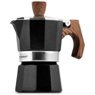 Caffettiera in alluminio manico effetto legno