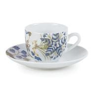 Set 6 tazzine da caffè con piattino Fiori Naif