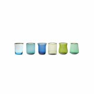 Set 6 bicchieri tumbler nuance blu verde filo oro Diseguale