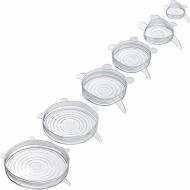 Set 6 coperchi rotondi salvafreschezza in silicone Keep-Fresh