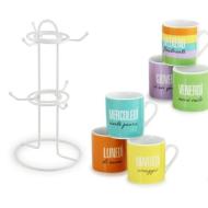 Set 6 tazze da caffè Week cl 90