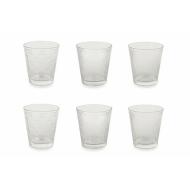Set 6 bicchieri acqua trasparenti tre decori assortiti Clear