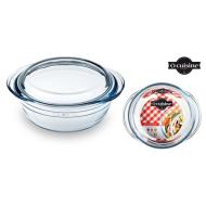 Casseruola tonda in vetro Ocusine con coperchio lt 2,30- 208AC