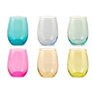 Set 6 bicchieri in vetro colorati Amber cl 35