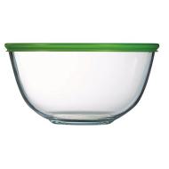 Ciotola da preparazioni in vetro con coperchio in plastica