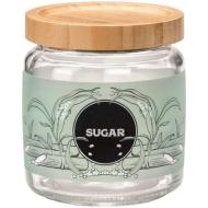 Barattolo zucchero Giara in vetro con tappo in bambù