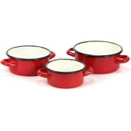 Set 3 casseruole smaltate cm 12-14-16