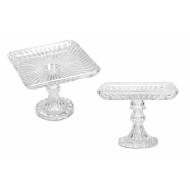 Alzata quadrata in vetro