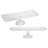 Alzata rettangolare in vetro Pasticceria cm 37,5x18