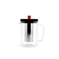 Teiera in vetro borosilicato e plastica con filtro inox 1 litro
