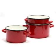 Set 3 casseruole smaltate cm 14-16-18