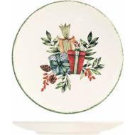 Set 12 piatti frutta in stoneware Christmas Carol cm 19