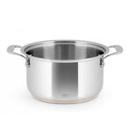 Casseruola alta in acciaio inox con triplo fondo ed inserto in rame