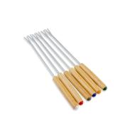 Set 6 forchettine da fonduta in legno naturale