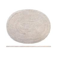 Tovaglietta ovale in rattan bianco cm 45x35