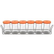 Set 6 barattoli porta spezie con tappo colorato Zest