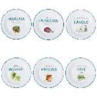 Set 6 piatti contorno 19 cm in porcellana new bone China, Le Travisate