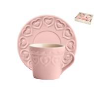 Confezione 4 Tazzine Fairy Love Rosa con piattino 200 ml