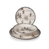 Servizio piatti in stoneware 18 pezzi Retro Skiers