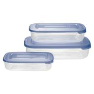 Set 3 contenitori rettangolariper alimenti Family Food azzurro