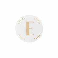 Piattino in porcellana lettera E