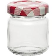 Vasi per conserve pz 6  in vetro con tappo a chiusura con rotem motivo scozzese