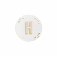 Piattino in porcellana lettera H
