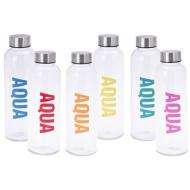 Bottiglia in plastica con tappo in metallo Aqua 500 ml (colori assortiti)