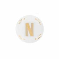 Piattino in porcellana lettera N
