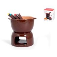 Set fonduta 6 pezzi Chocolat grigio/rosa
